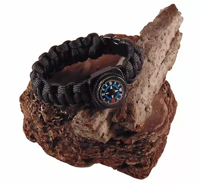 Type-III 7 Strand 550 Paracord Bracelet W/ Compass In Solid Colors • $5.95