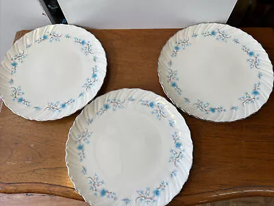 Vintage Lenox Blue Flower Chanson Lot Of 3 Dinner Plates 10” Plate Floral • $29