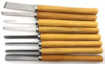 8pcs Wood Turning Lathe Chisels Wood Working Woodturning Chisel Skew Gouge Tools • $31.38