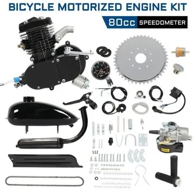 Full Set 26 /28  80cc 2-Stroke Bike Gas Motor Engine Kit Motorized Bicycle Black • $43.61