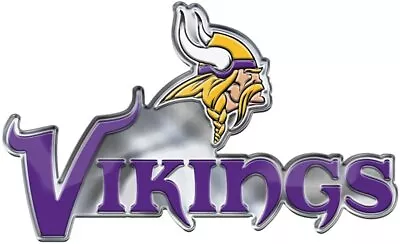 Minnesota Vikings Embossed Color Auto Emblem Raised Aluminum Metal Full... • $11.18