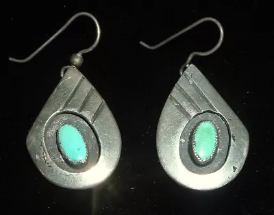 Vintage Sterling Silver & Turquoise Navajo Earrings • $45