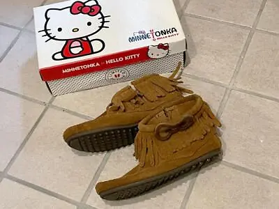 Hello Kitty Limited Collaboration Kids Minnetonka High Quality Leather Short Fri • $70