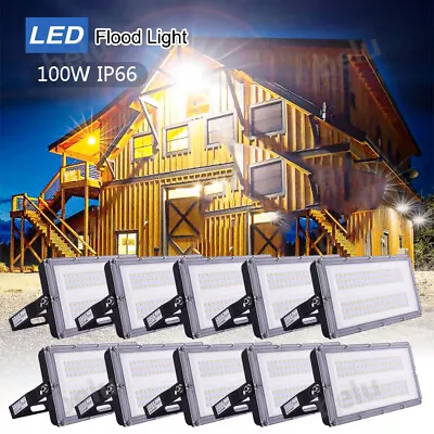 10x 100W LED Flood Light Outdoor Module Spotlight Garden Lamp Bright Warm White • $116.53