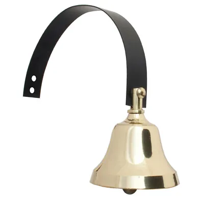 £17.81 • Buy Classic Polished Brass Shop Door Bell On Spring BH1003 Over Door Chime