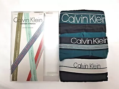 CALVIN KLEIN Men's Cotton Stretch Trunk Underwear Limited Edition 3-Pack New • $59.95