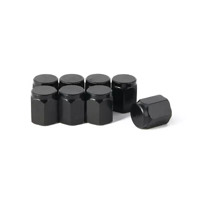 8pc Black Aluminum Valve Stem Caps Wheel Tire Dust Cover Car Truck SUV Bike ATV • $5.99