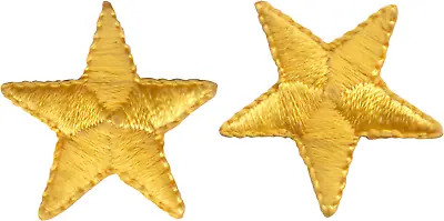 $3.75 • Buy Set Of 2 Patches - Star Gold Yellow Nautical Celestial Tattoo Punk Iron On 55016
