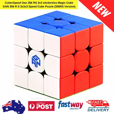 CuberSpeed Gan 356 RS 3x3 Stickerelss Magic Cube GAN 356 R S 3x3x3 Speed Cube Pu • $30.75