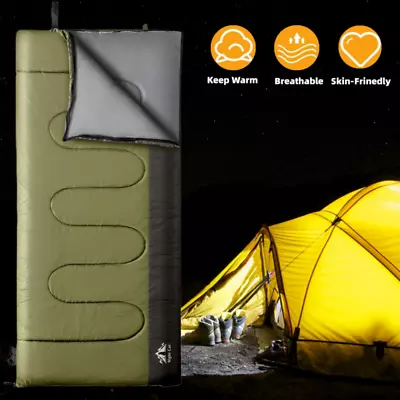 Single Sleeping Bag Outdoor Camping Thermal 0-15 Degree Hiking Tent 1.9m X 0.8m • $59.98