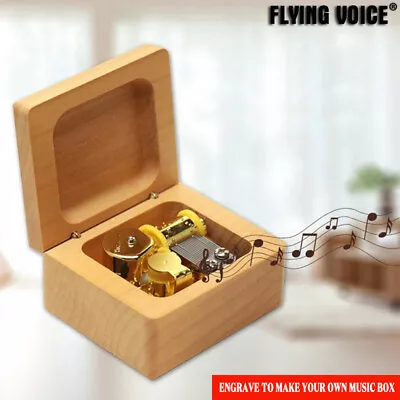 Wood Square Music Box Wind Up 40 Tunes Option Xmas Birthday Present Gift Toys  • $30.79