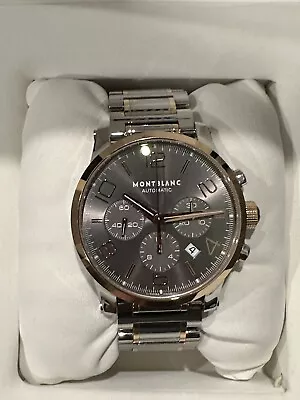 MONTBLANC TIMEWALKER STEEL & ROSE GOLD 43mm AUTOMATIC CHRONOGRAPH WATCH 107321 • $2499