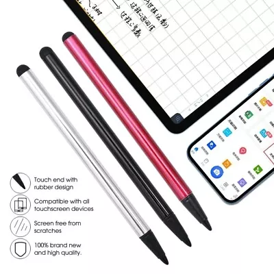 3PCS Stylus Touch Pen For Apple IPad For Samsung IPad IPhone Phone Tablet 2 In 1 • £2.93