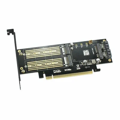 3 In 1 MSATA PCIE M.2 NGFF NVME SATA SSD To PCI Express X16 SATA3 Apapter Card • $16.50