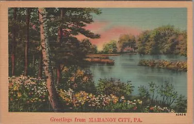 Greetings From Mahanoy City Pennsylvania Vintage Unposted Postcard • $14.85
