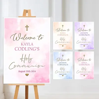 Holy Communion Confirmationwelcome Sign Personalised  Poster Display Foamboard • £79.99