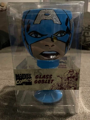 $39.60 • Buy Marvel Comics Glass Goblet Captain America 2010 Glitter Avengers Superheroes