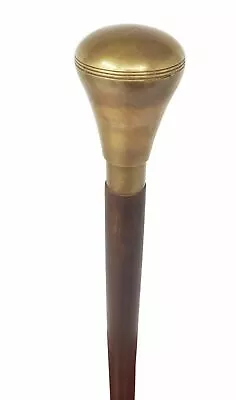 Vintage Victorian Walking Stick Wooden Cane Antique Brass Solid Head Ball Handle • $30.97