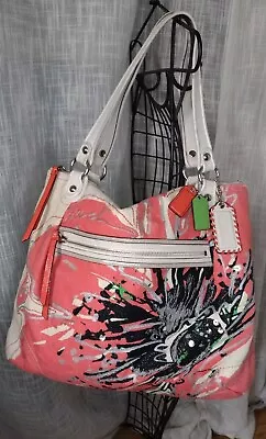 👜Coach 19029 Poppy Placed Sequin Glam Flower Tote 17x13x4 • $37