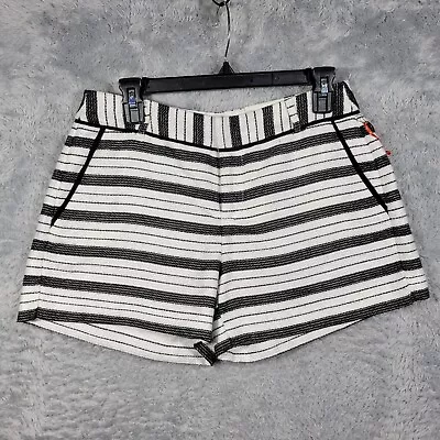 ELLE Shorts Womens 4 Black Striped Woven Lined Pockets NWT 30x4 • $19.99