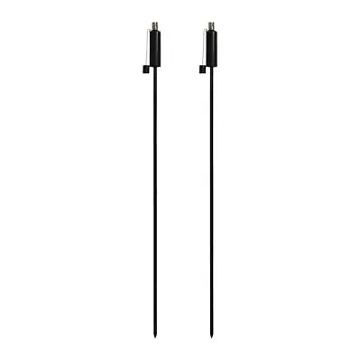 Harbour Housewares Metal Round Garden Fire Torches Black 1.46m Set Of 2 • £19.77