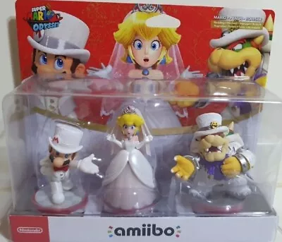 Nintendo Super Mario Odyssey Wedding Amiibo Triple Pack • $290