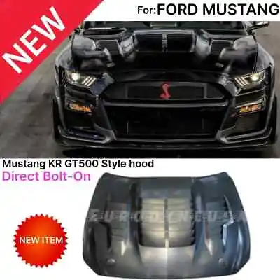 Fits 15-17 Ford Mustang GT500 Style Aluminum Front Hood Cover Air Vent KR Style • $1399