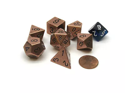 Polyhedral 7-Die Metal Dice Set - Copper Colored • $23.05