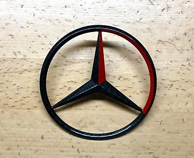 Mercedes-Benz R129 Red & Carbon Fiber Effect Emblem Rear Trunk Star W202 OEM • $107