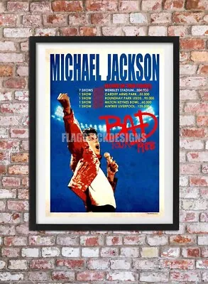 MICHAEL JACKSON BAD TOUR Vintage Style A3 Illustrated Art Poster Print • £15.99