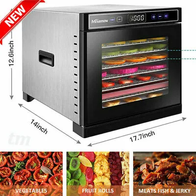 5/8 Trays Food Dehydrator Machine Fruit Dryer Beef Meat 400W Timer&Temp Control • $64.99