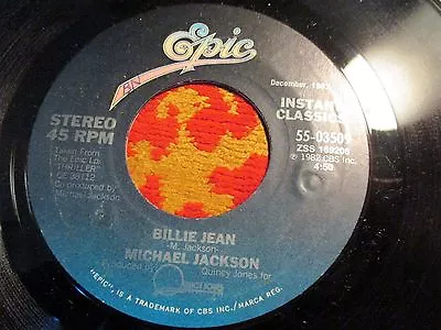 Michael Jackson Billie Jean 45 RPM 7” Cant Get Outta The Rain Thriller 34-03509 • $11.12