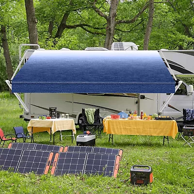 Weatherproof Vinyl RV Awning Fabric Replacement 16' Outdoor Canopy For Camper • $77.59