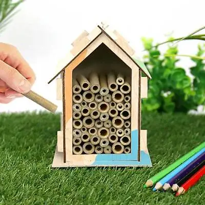 Wooden Bee Hotel By Handmade Habitats Build Your Own Bee House Colour In • £13.49