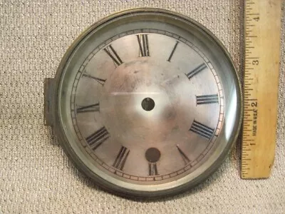 Vintage Clock Brass Dial Bezel And Beveled Glass-made In USA • $29.75