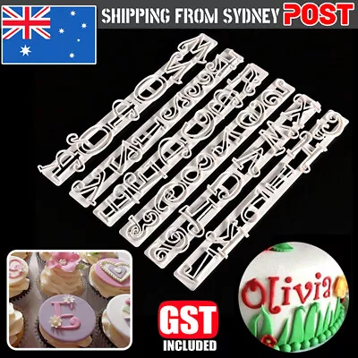 6PCS Alphabet Number Letter Cake Decorating Mold Fondant Icing Cutter Mould Set • $4.55