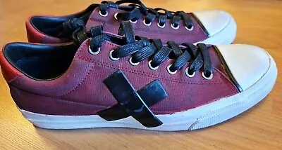 John Varvatos Bootleg  X Sneakers  Cherry Red Size 11 DISPLAY MODEL DISTRESS  • $75