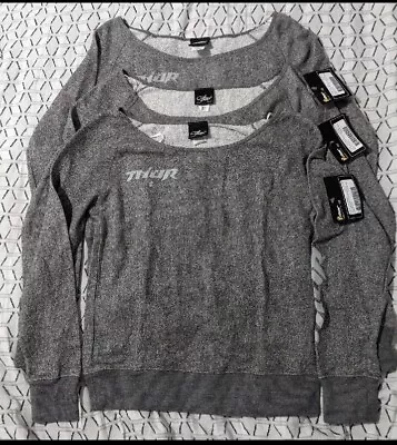 Thor Motocross Dirt Bike Fleece Crew Neck Sweater Sweat Shirt Small Medium Large • $18