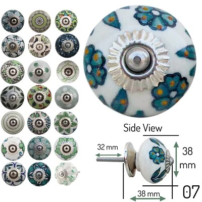 £1.99 • Buy Ceramic GREEN Door Knob Vintage Shabby Chic Cupboard Handles DRAWER Quality