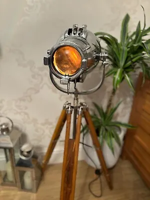 Vintage Theatre Spot Light And Tripod  Deco Film Lamp Strand Electric Patt 23 #2 • $442.03