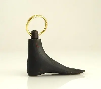 Carl AUBOCK Vienna Brass KEY RING FOOT Large PATINATED Version Key Chain • $229.99