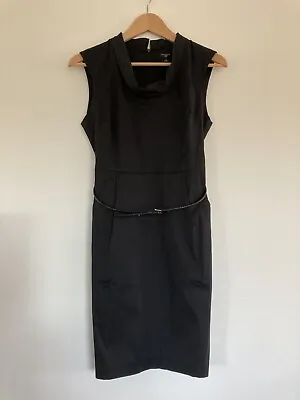 $39.99 • Buy New NWT: Ann Taylor Black Dress 4P Petite Collar Belt Office Work