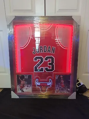 Rare Hand Signed Michael Jordan Upper Deck Jersey LED Framed Very Nice • $8995
