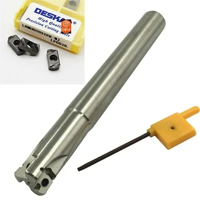 Indexable Mill EXN03R 20mm Tool With LNMU0303ZER-MJ Inserts Fast Feed 90 Degree • $29.90