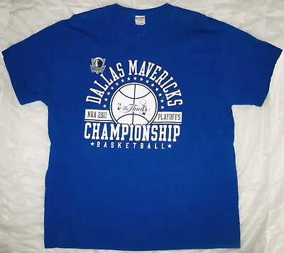 $17.95 • Buy Vintage Dallas Mavericks NBA 2011 Playoffs Championship T-Shirt XL Royal Blue