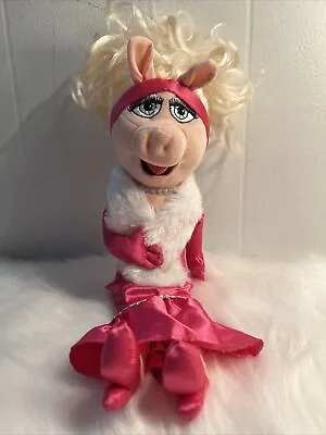 Disney Store Miss Piggy 20  Muppets Glamour Plush Doll Stuffed Pink Satin Gown • $10