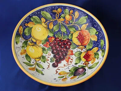 $169.97 • Buy Tuscany Italy Italian Pottery Grapes Lemons Fruit Serving Bowl