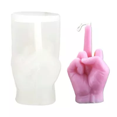 3D Hand Shaped Silicone Mold Middle Finger Gesture Candle Mold Casting Moul... • $20.62