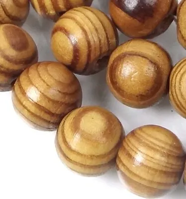 10mm Natural Wood Round Rocaille Beads 16   • $4.50