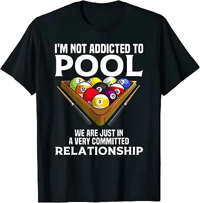 Funny Pool Player Design Gift For Men Cool Addicted To Billiards T-Shirt S-3XL • $22.33